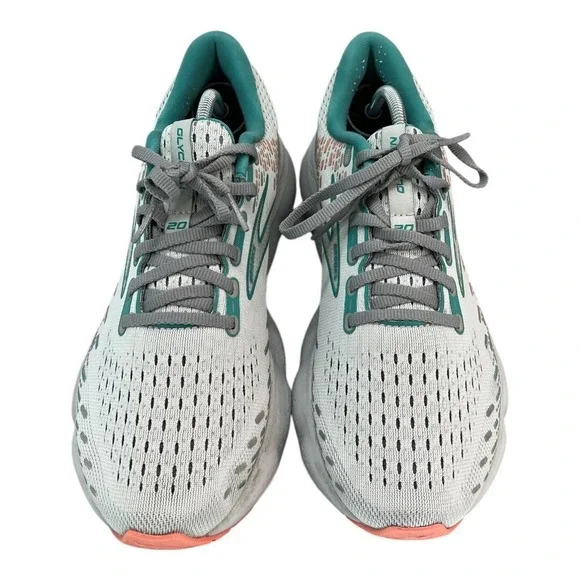Brooks Glycerin 20 Womens Running Shoes Cushion Breathable White Blue